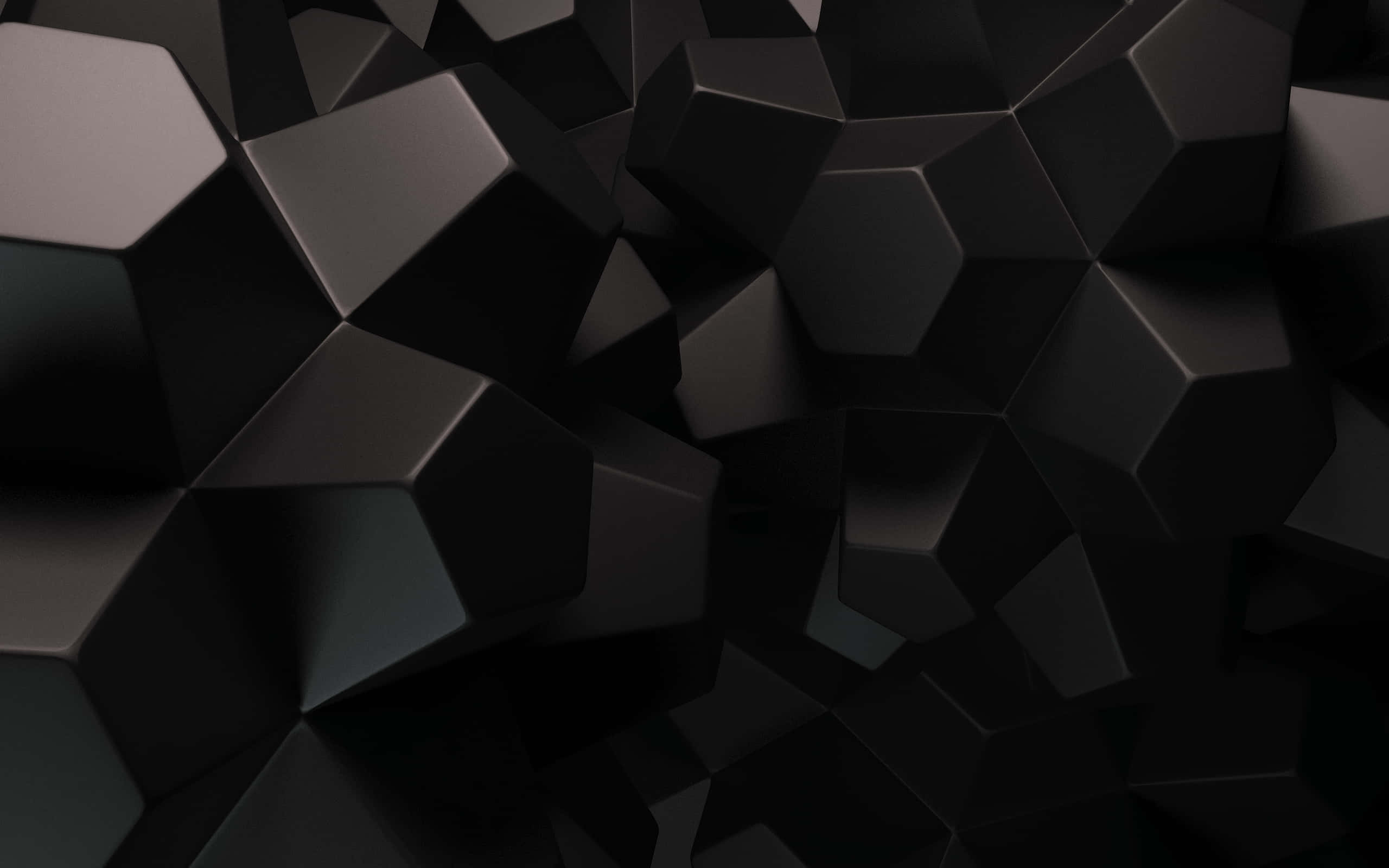 Geometric Desktop 桌布 壁紙 — 一個時尚的抽象圖案，由深色幾何六邊形組成，帶有微妙的漸變和柔和陰影，營造出現代極簡紋理。