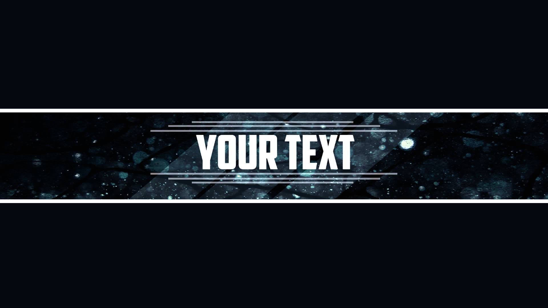 YouTube Banner 桌布 壁紙 — 一個時尚的深色橫幅，帶有發光粒子、粗體白色佔位文字，並以細白線框起。