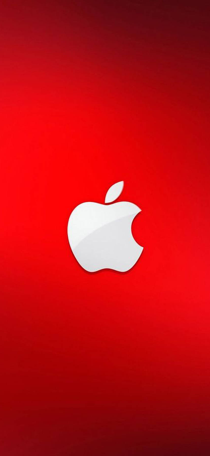 蘋果 桌布 壁紙 — 一個時尚的白色Apple標誌，居中在充滿活力的漸變紅色背景上。