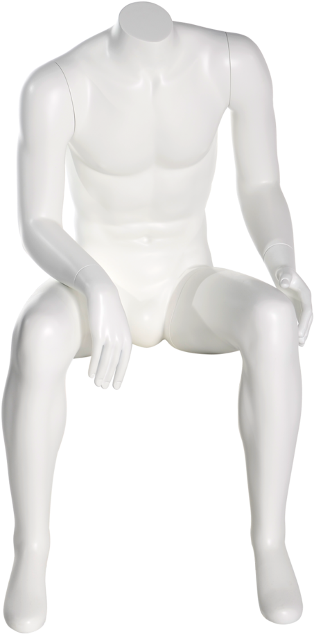Clip Art 桌布 壁紙 — 一個時尚的白色男性模特兒以放鬆的姿勢坐在純黑色背景前。