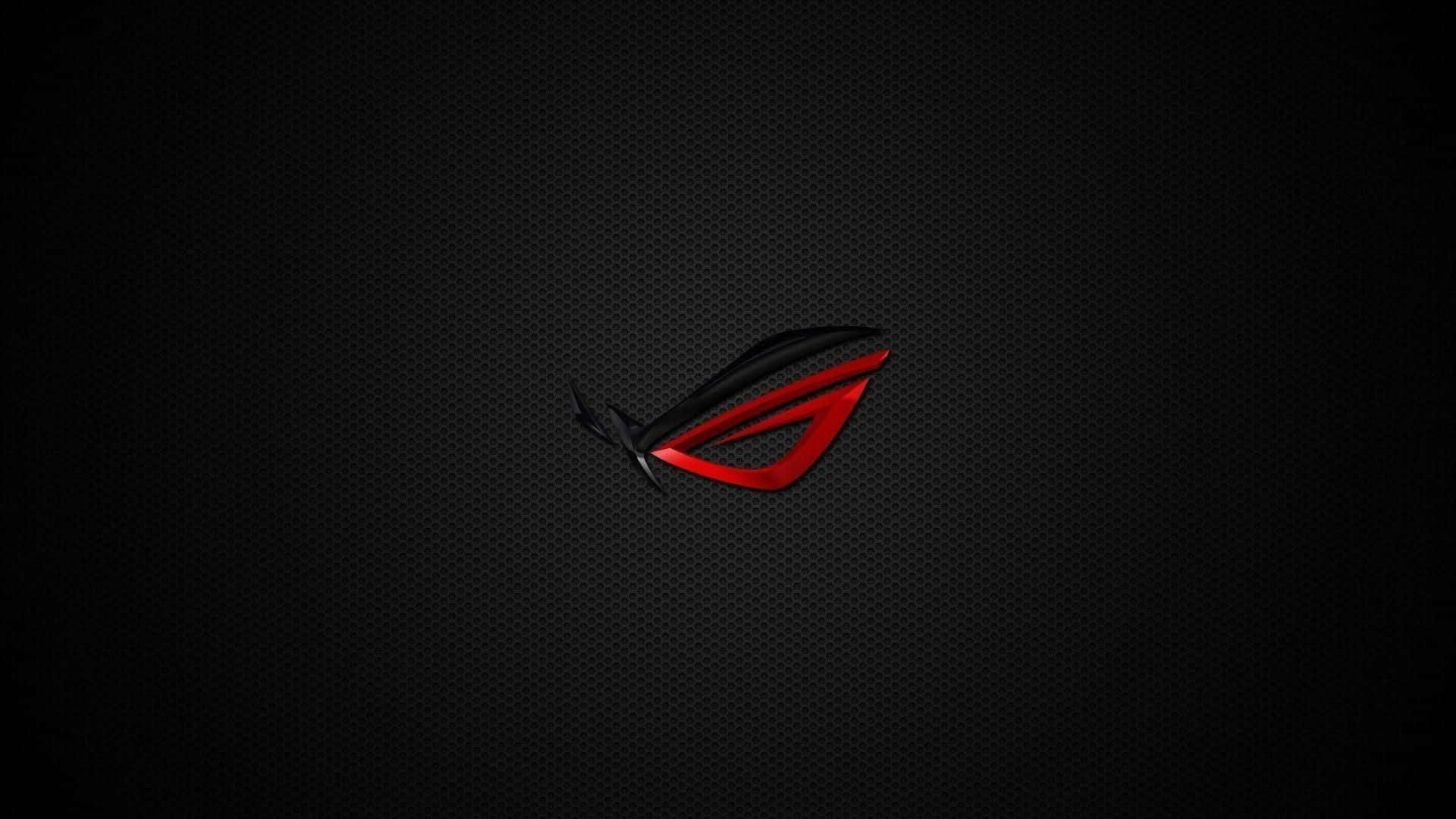 ASUS 桌布 壁紙 — 一個時尚的紅黑ROG標誌在深色紋理背景上發光。