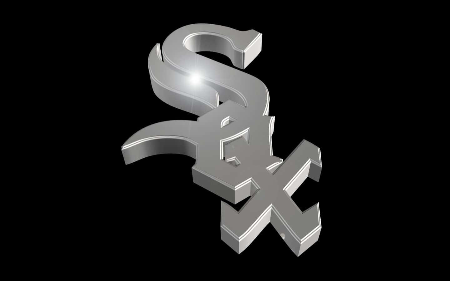 Prince Symbol 桌布 壁紙 — 一個時尚的銀色3D互鎖S和X標誌在純黑色背景上閃耀著明亮的高光。