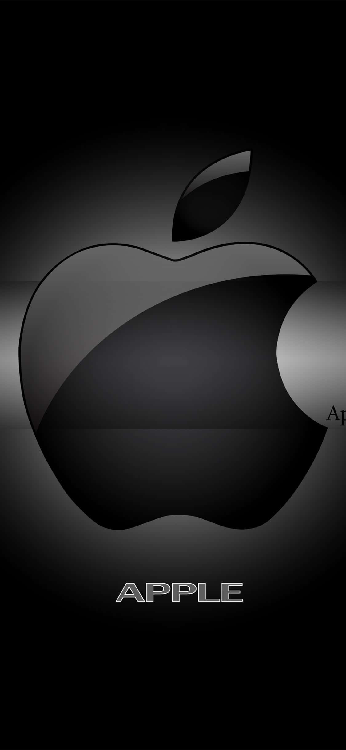 Pixel 3 Apple 桌布 壁紙 — 一個時尚的黑色Apple標誌，帶有微妙的漸變燈光，居中在深色背景上。