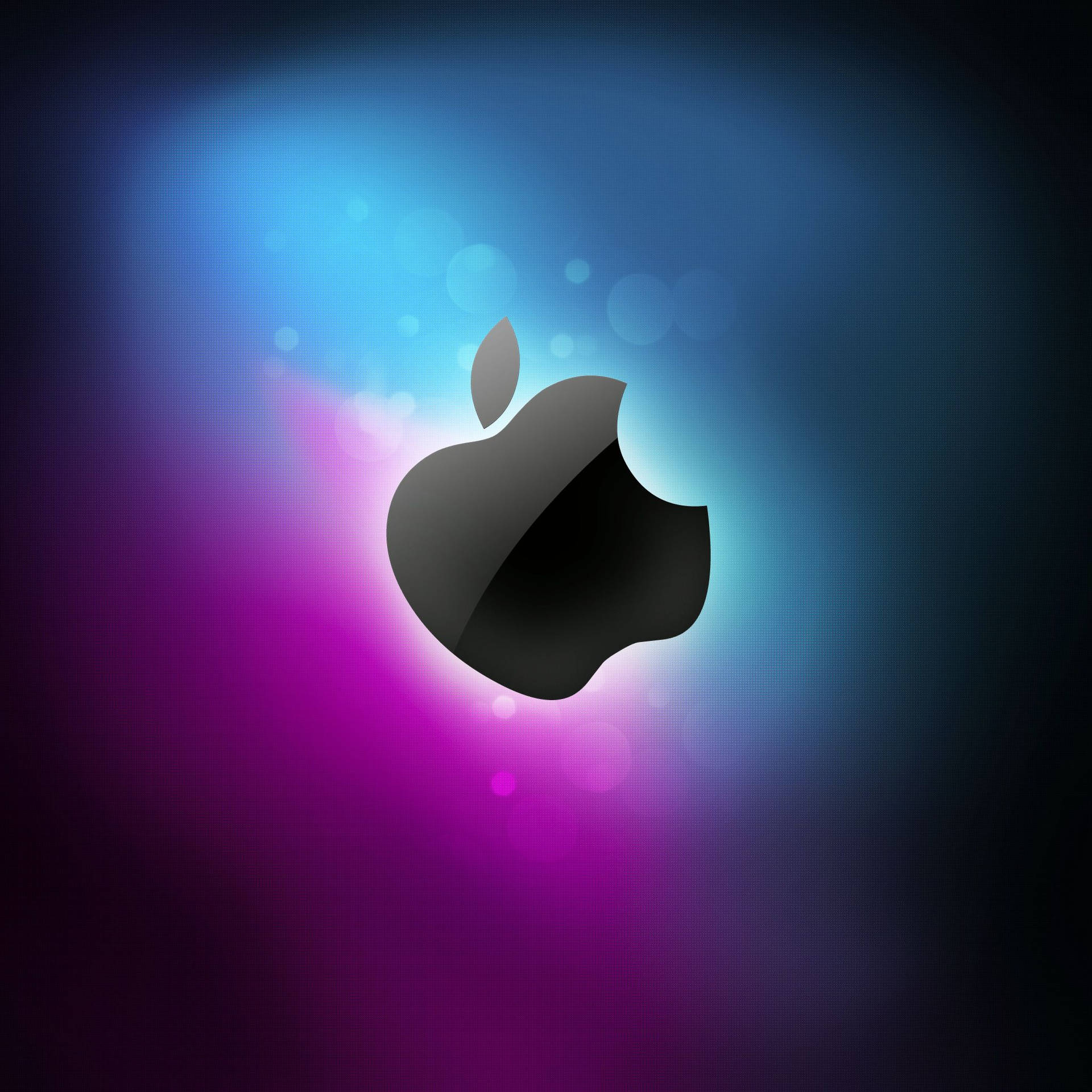 Apple標誌發出藍色和紫色的光效。 — iPad mini 動態圖片 壁紙