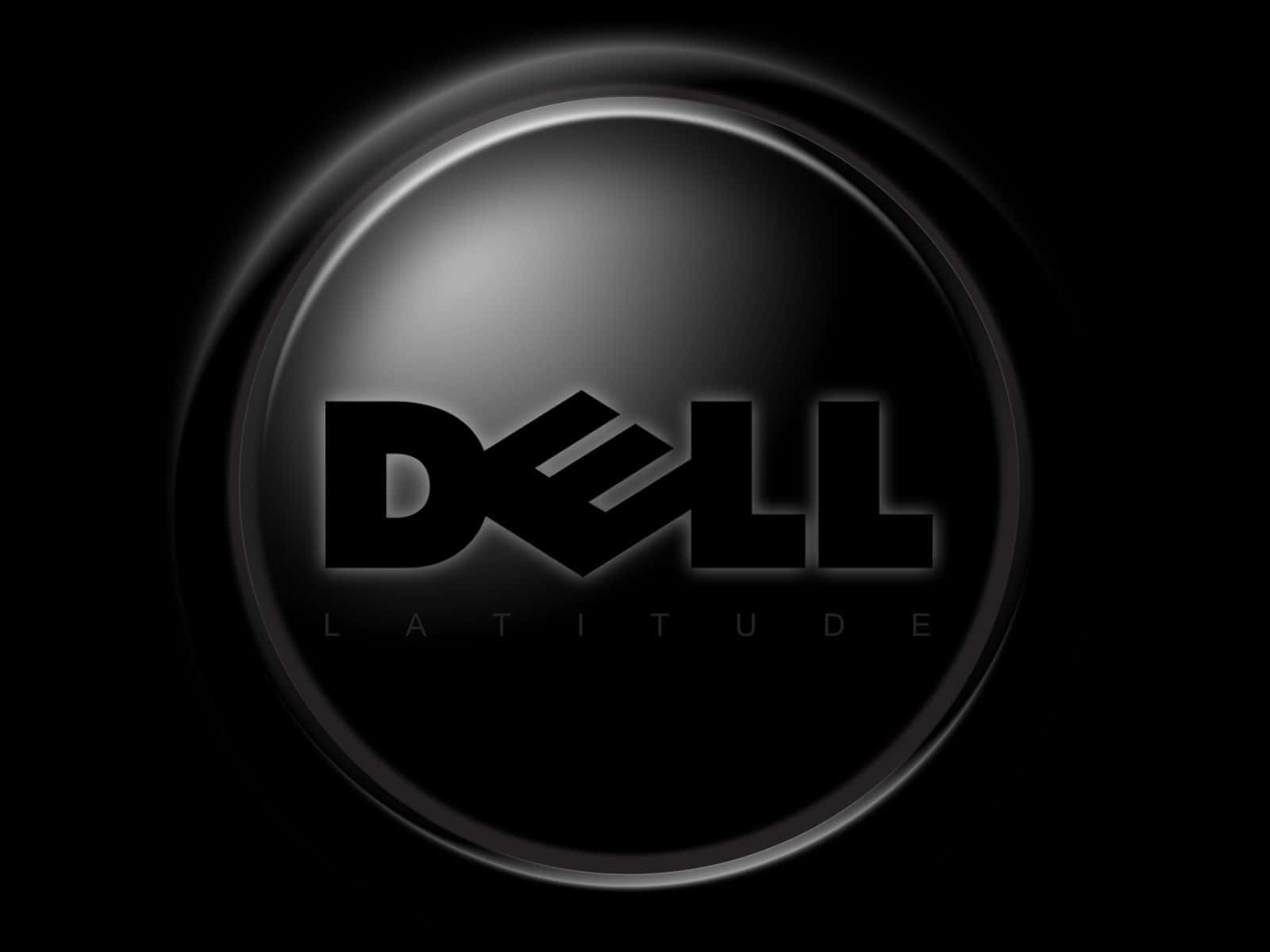 Dell 桌布 壁紙 — 一個時尚的黑色Dell Latitude標誌在深色背景上散發金屬光澤。