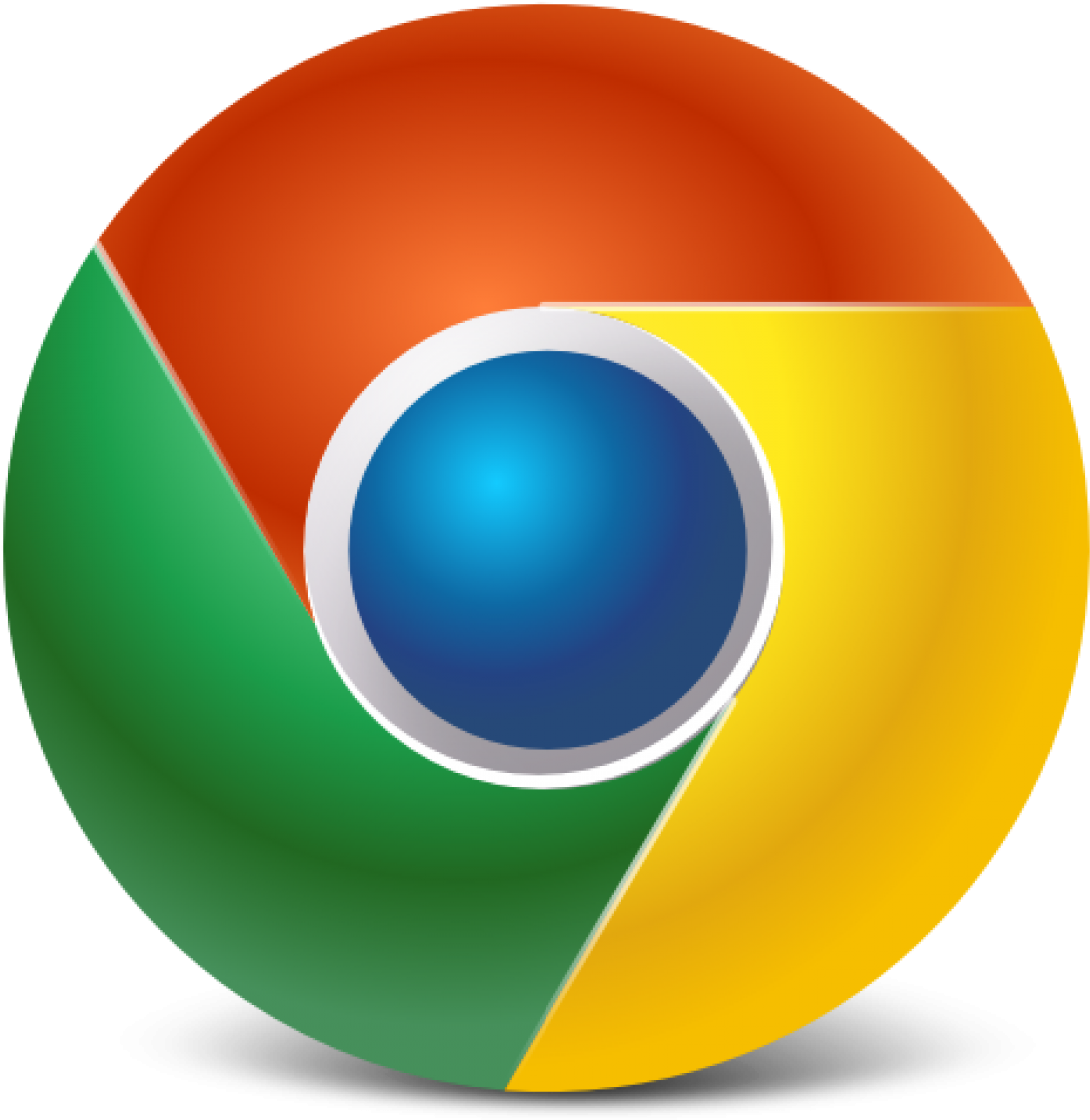 Google Chrome 桌布 壁紙 — 一個有光澤的圓形標誌，由紅色、橙色、綠色和黃色部分圍繞著藍色中心，背景為黑色。