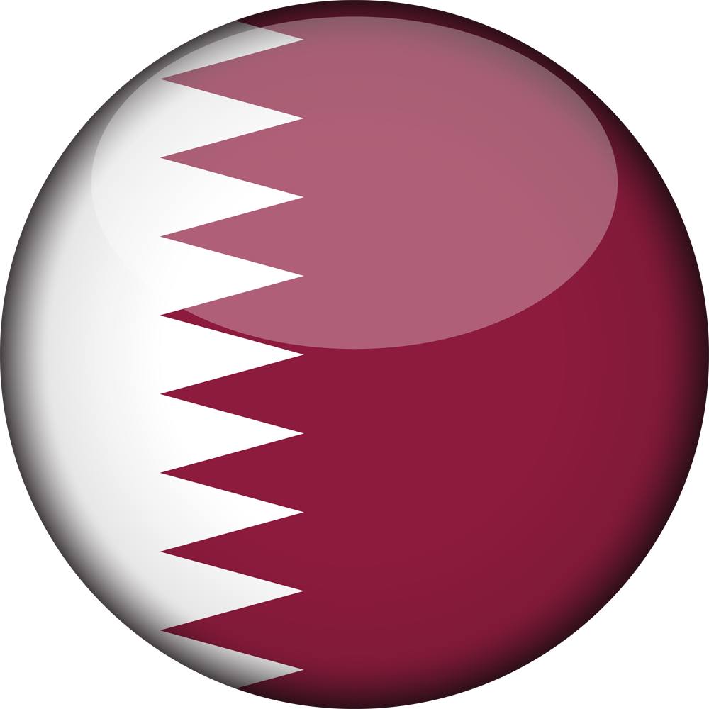 Qatar 桌布 壁紙 — 一個有光澤的球體展示卡達國旗，採用栗色和白色以及鋸齒邊緣設計。
