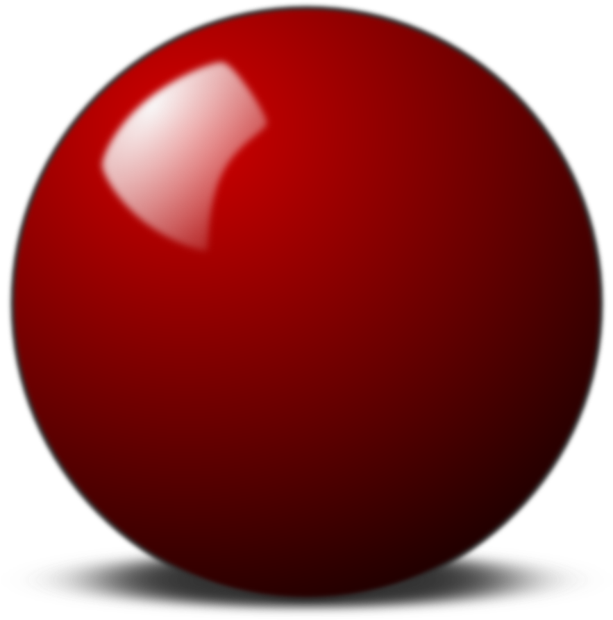 Billiard 桌布 壁紙 — 一個有明亮高光的亮紅色球體，居中放置在黑色背景上的深灰色底座上。