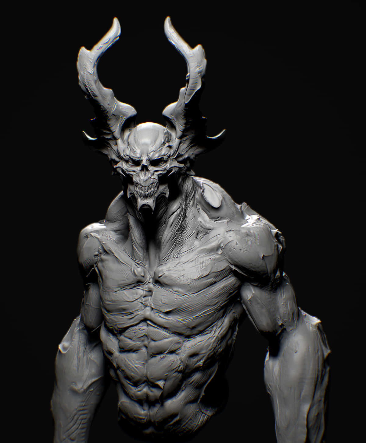 一個有角的惡魔3D模型 壁紙