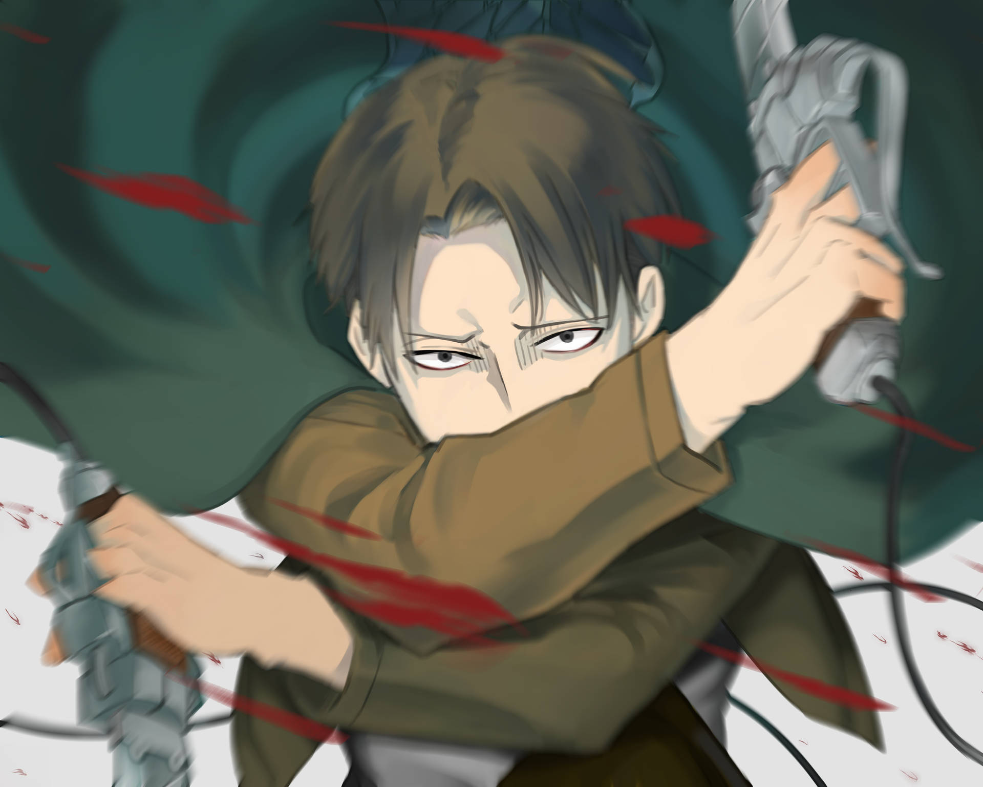 動漫戰士手持武器和動態線條作戰