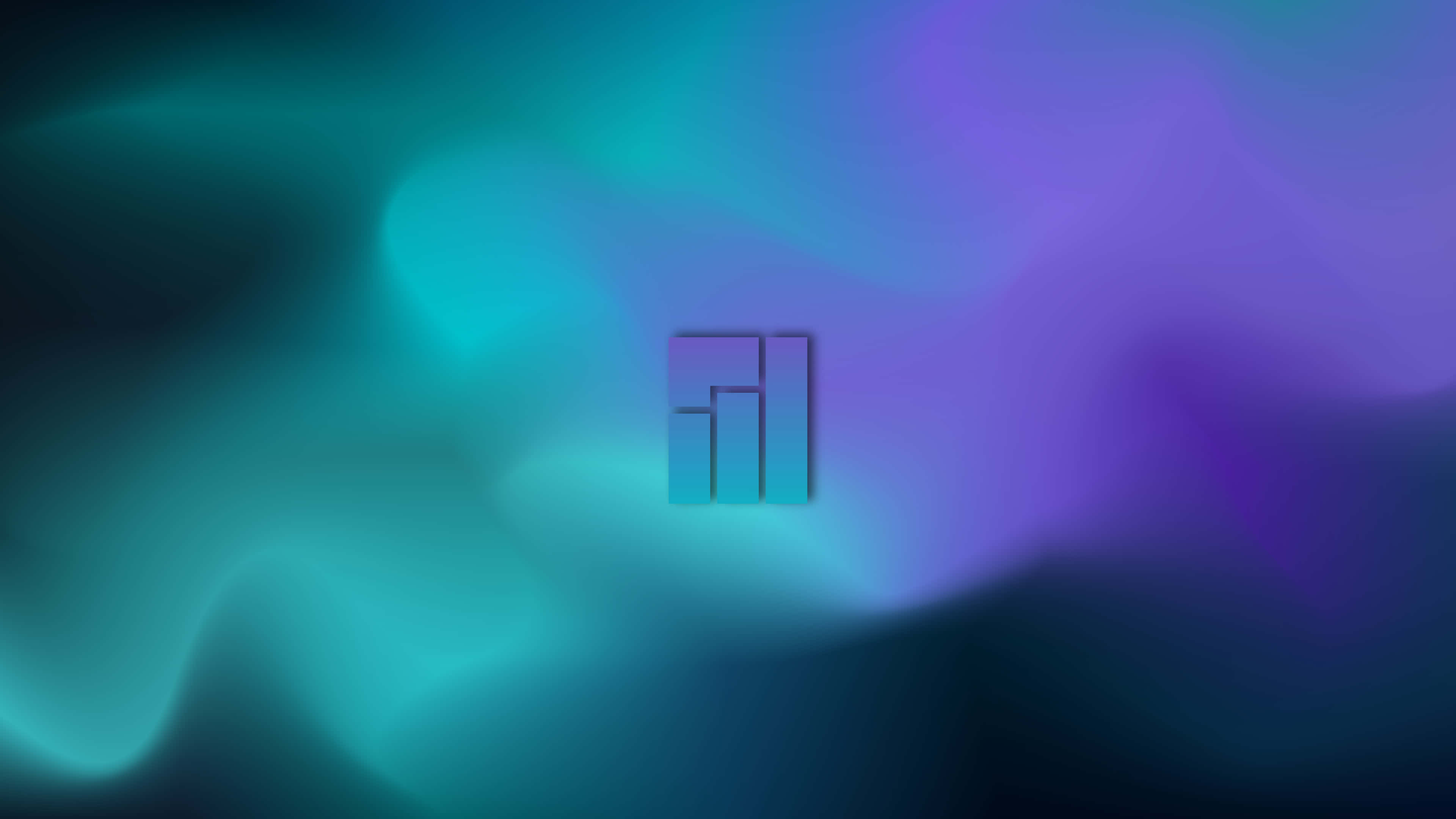 Manjaro 桌布 壁紙 — 一個極簡幾何標誌漂浮在藍綠色和紫色星雲狀漩渦的夢幻漸變上。