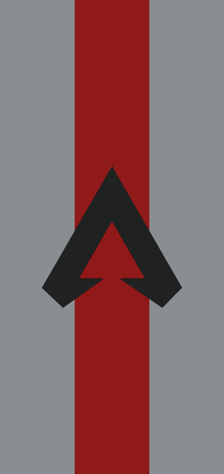 極簡標誌，灰色背景上紅色條紋帶有黑色符號 — Apex 英雄 GIF 壁紙