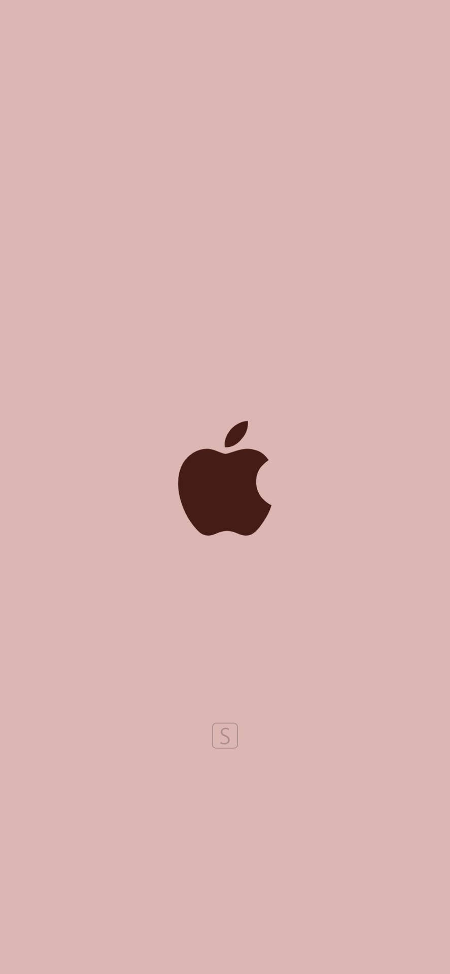 深棕色Apple標誌在粉紅色背景上，附有小浮水印。 — 蘋果標誌 GIF 壁紙
