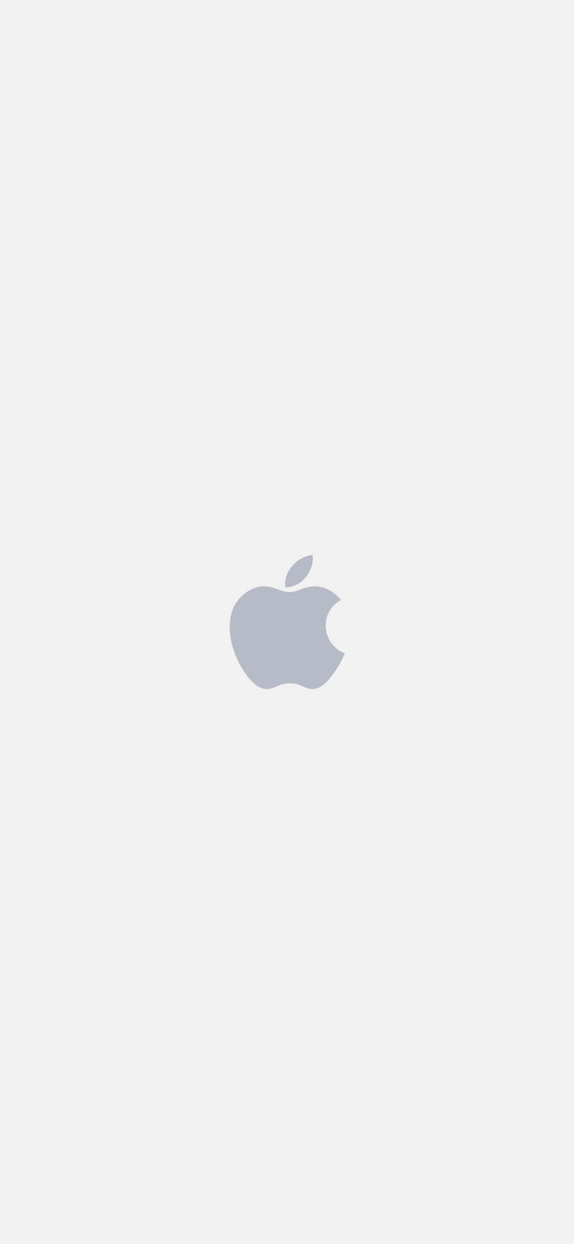 iPhone White 桌布 壁紙 — 一個極簡灰色Apple標誌，居中放置在純淺灰色背景上。