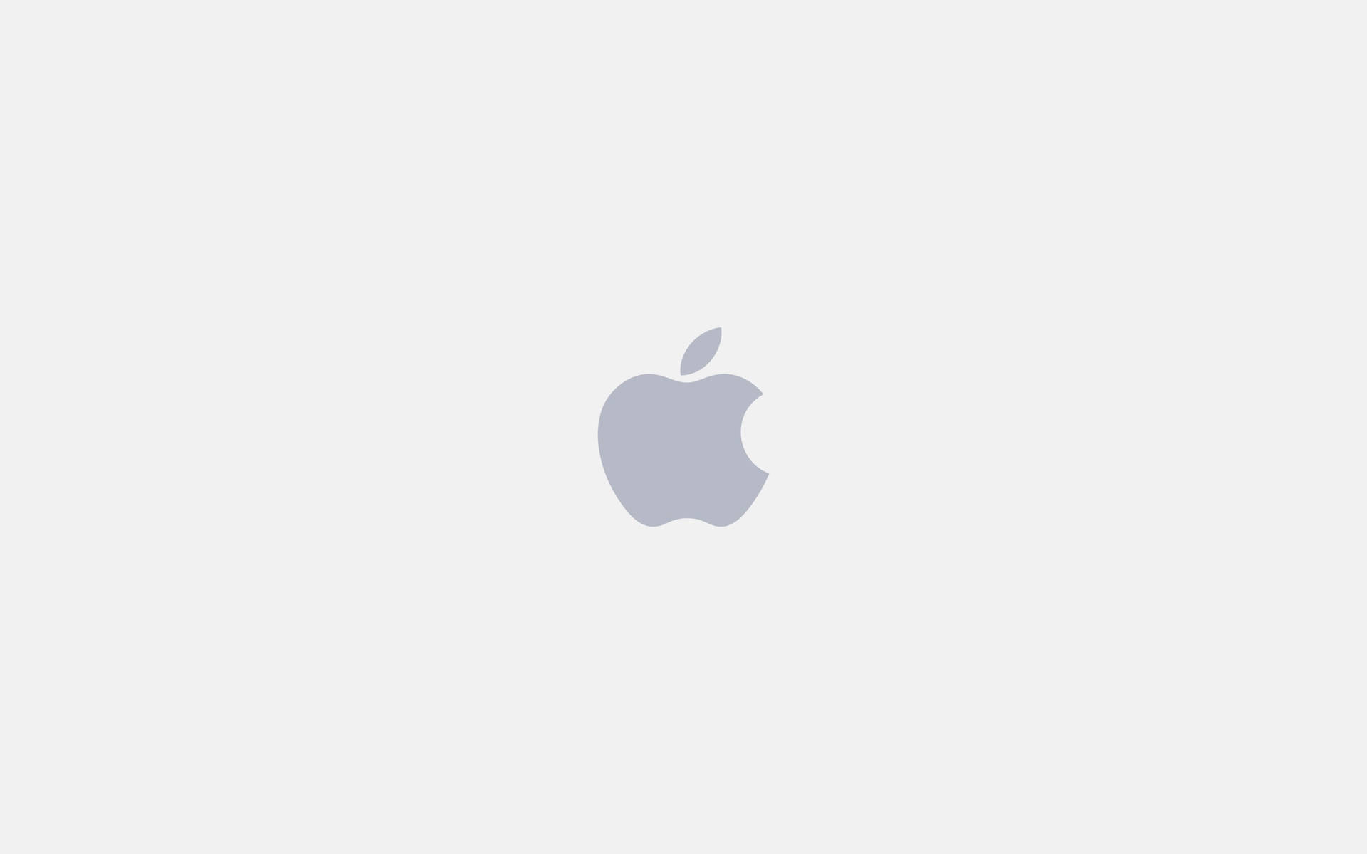 蘋果 桌布 壁紙 — 一個極簡灰色Apple標誌居中在純淺灰色背景上。