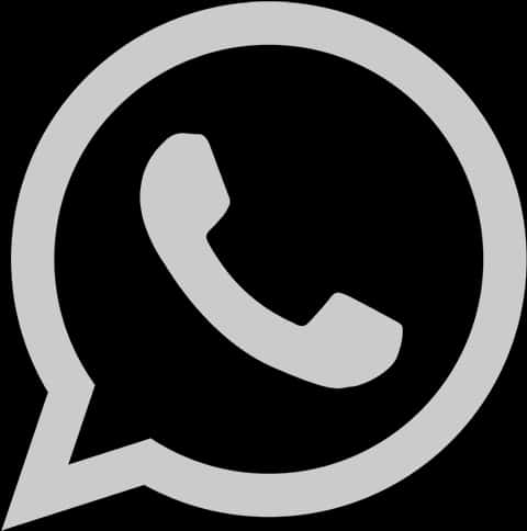 WhatsApp 桌布 壁紙 — 一個極簡灰色WhatsApp標誌圖示，置於純黑色背景上。