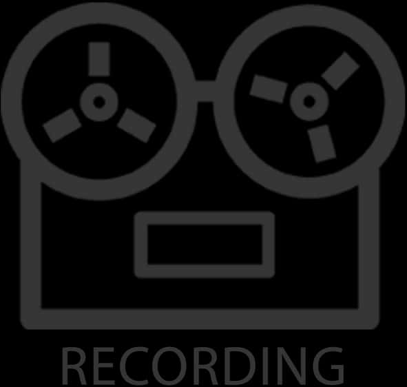 剪貼畫 桌布 壁紙 — 一個極簡灰色嘅開盤式錄音機圖標，下面有 recording 字樣。