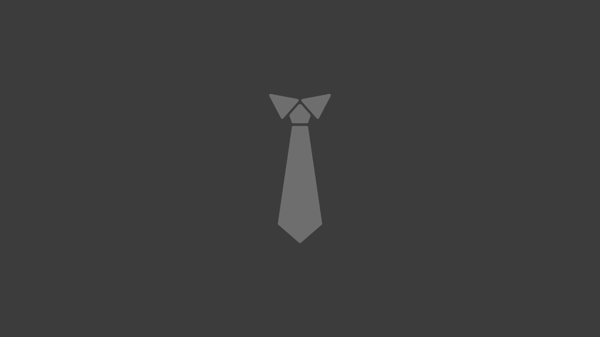Black Tie Event 桌布 壁紙 — 一個極簡灰色領帶圖示，居中放置在深灰色背景上，帶有乾淨的幾何線條。