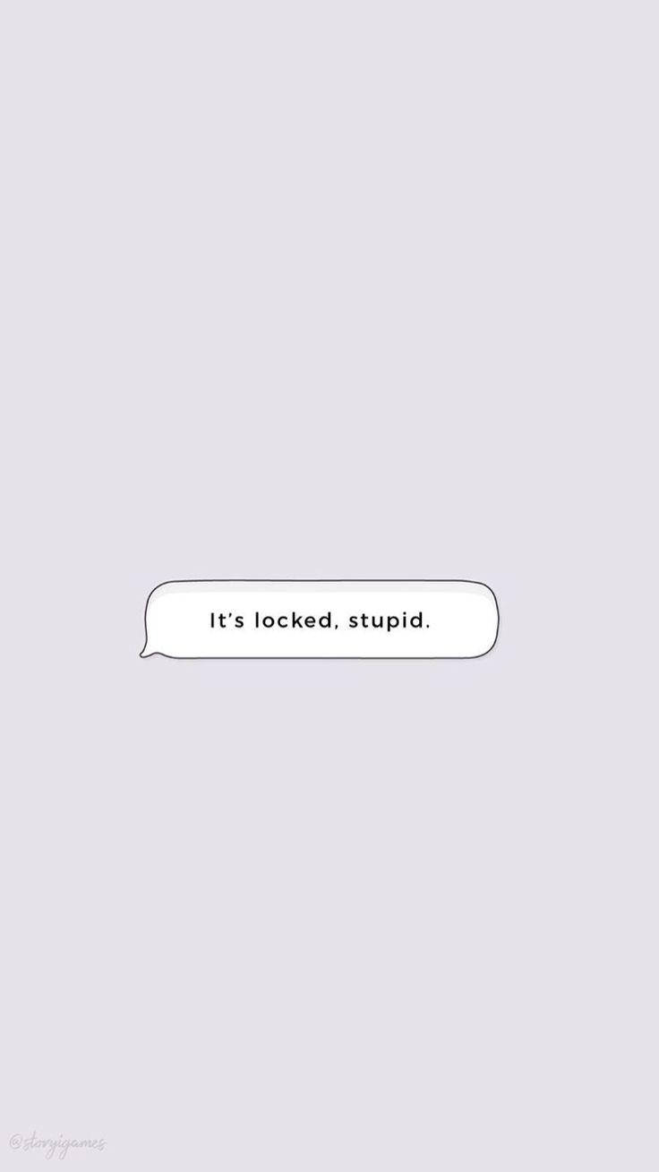 搞笑 桌布 壁紙 — 一個極簡白色對話框，文字「It's locked stupid」居中顯示在淺灰色背景上。