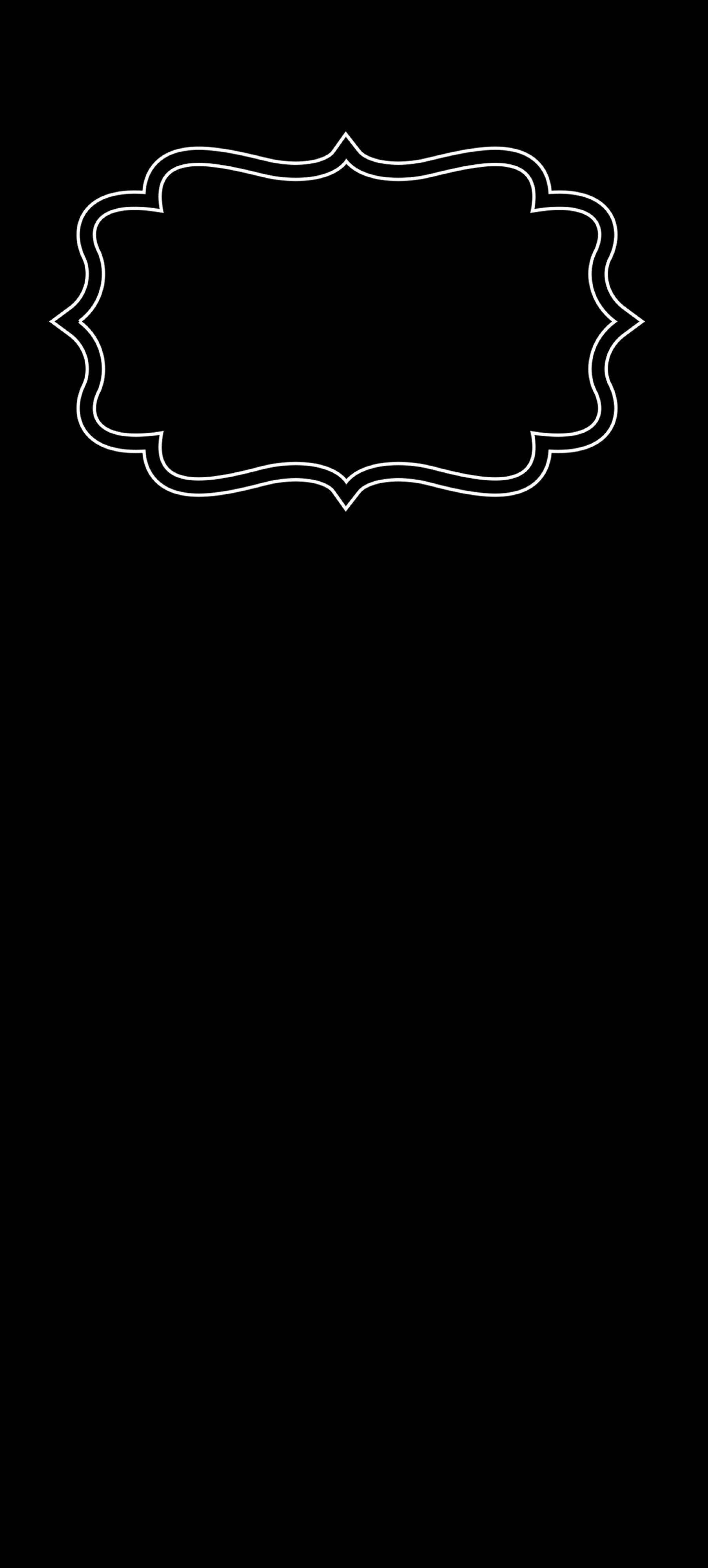 minimal dark iPhone 桌布 壁紙 — 一個極簡白色裝飾框架，居中放置在純黑色背景上。