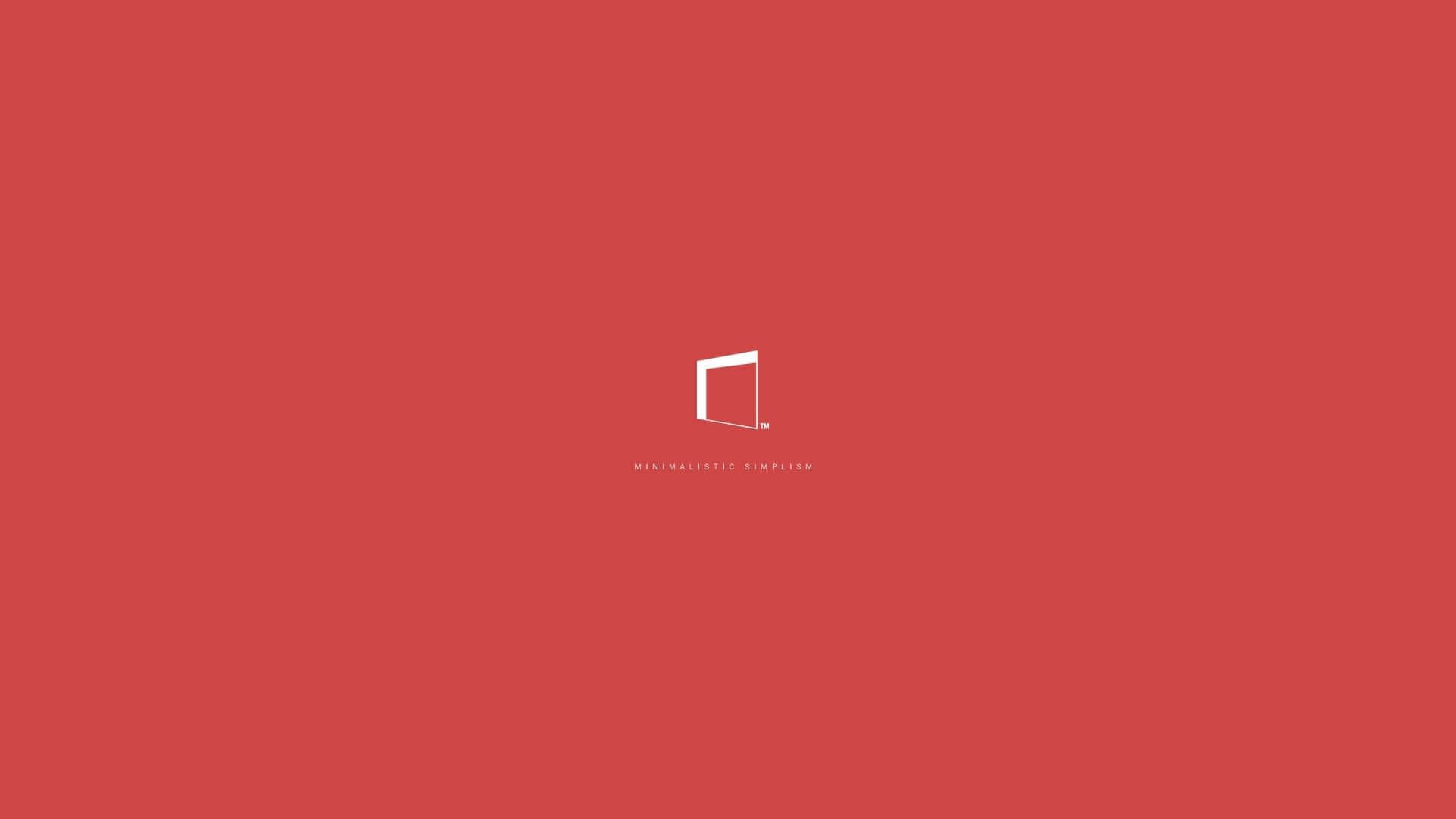 Red Cute Aesthetic 桌布 壁紙 — 一個極簡白色門圖示，居中放置在純紅色背景上，下方有微妙文字。