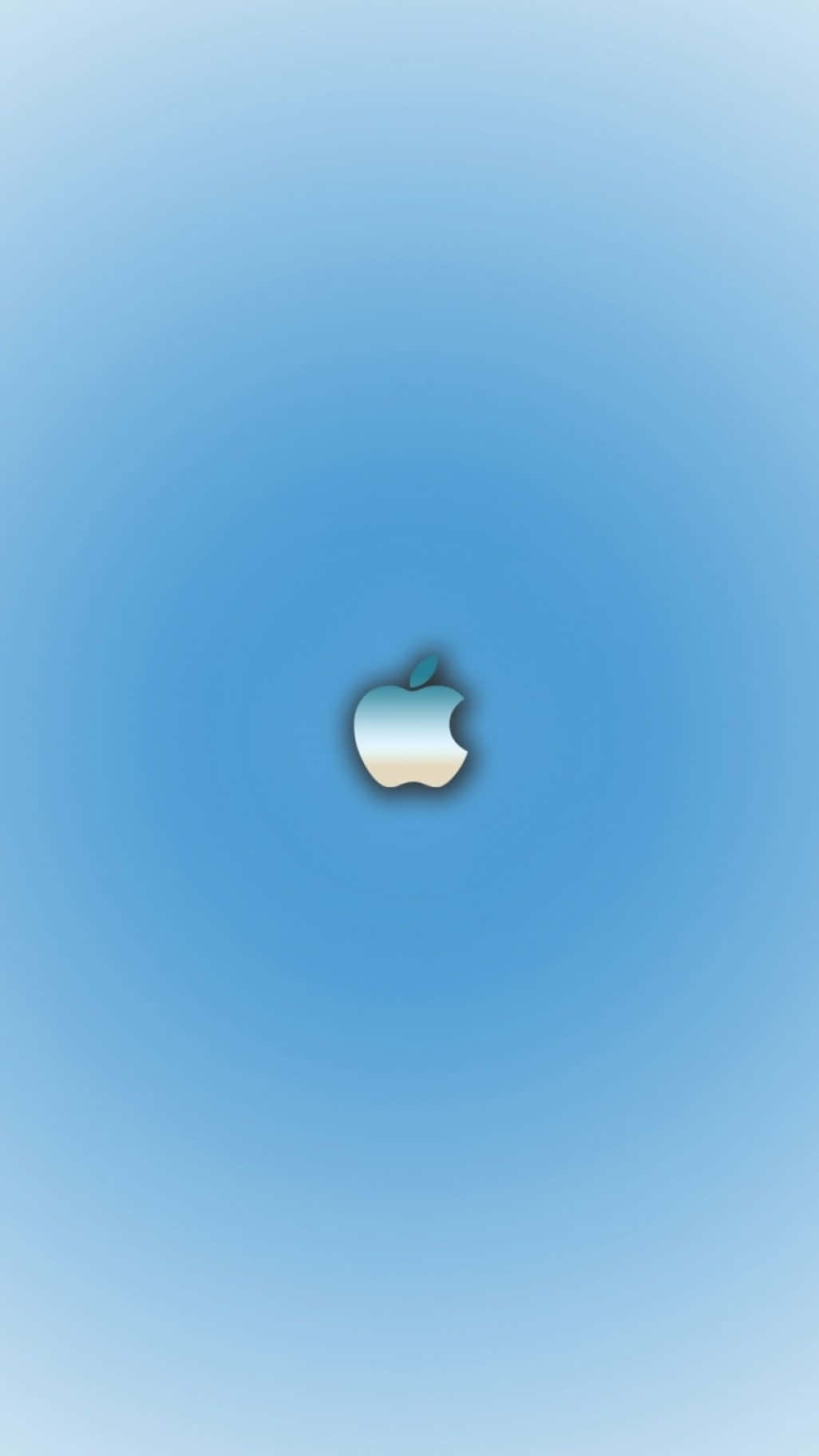 iPhone X Apple Logo 桌布 壁紙 — 一個極簡的Apple標誌居中在柔和的藍色漸變背景上。