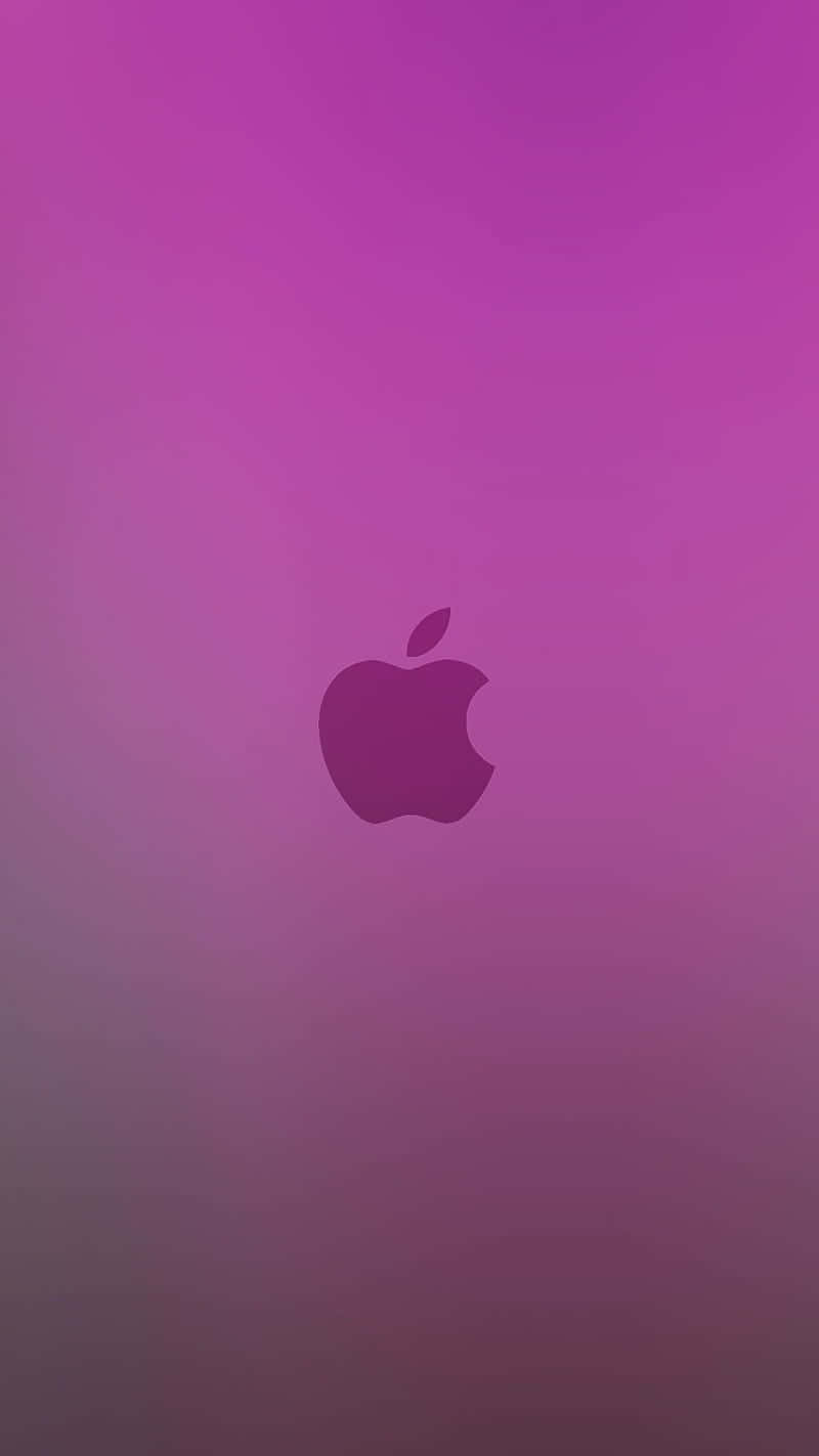 iPhone 桌布 壁紙 — 一個極簡的Apple標誌居中在紫色漸變背景上。