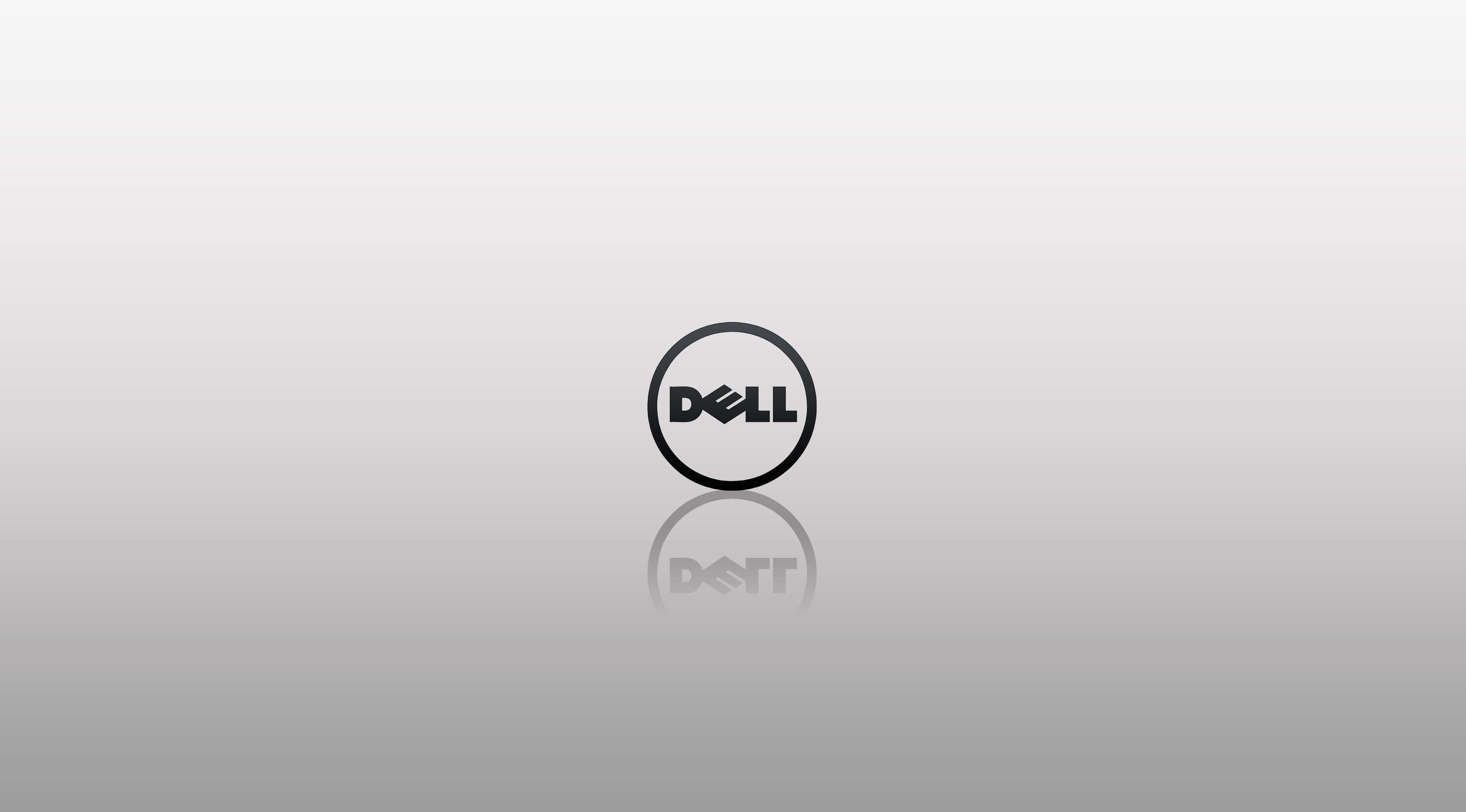 Dell 桌布 壁紙 — 一個極簡的Dell標誌居中在漸變灰色背景上，下方有微妙的倒影。