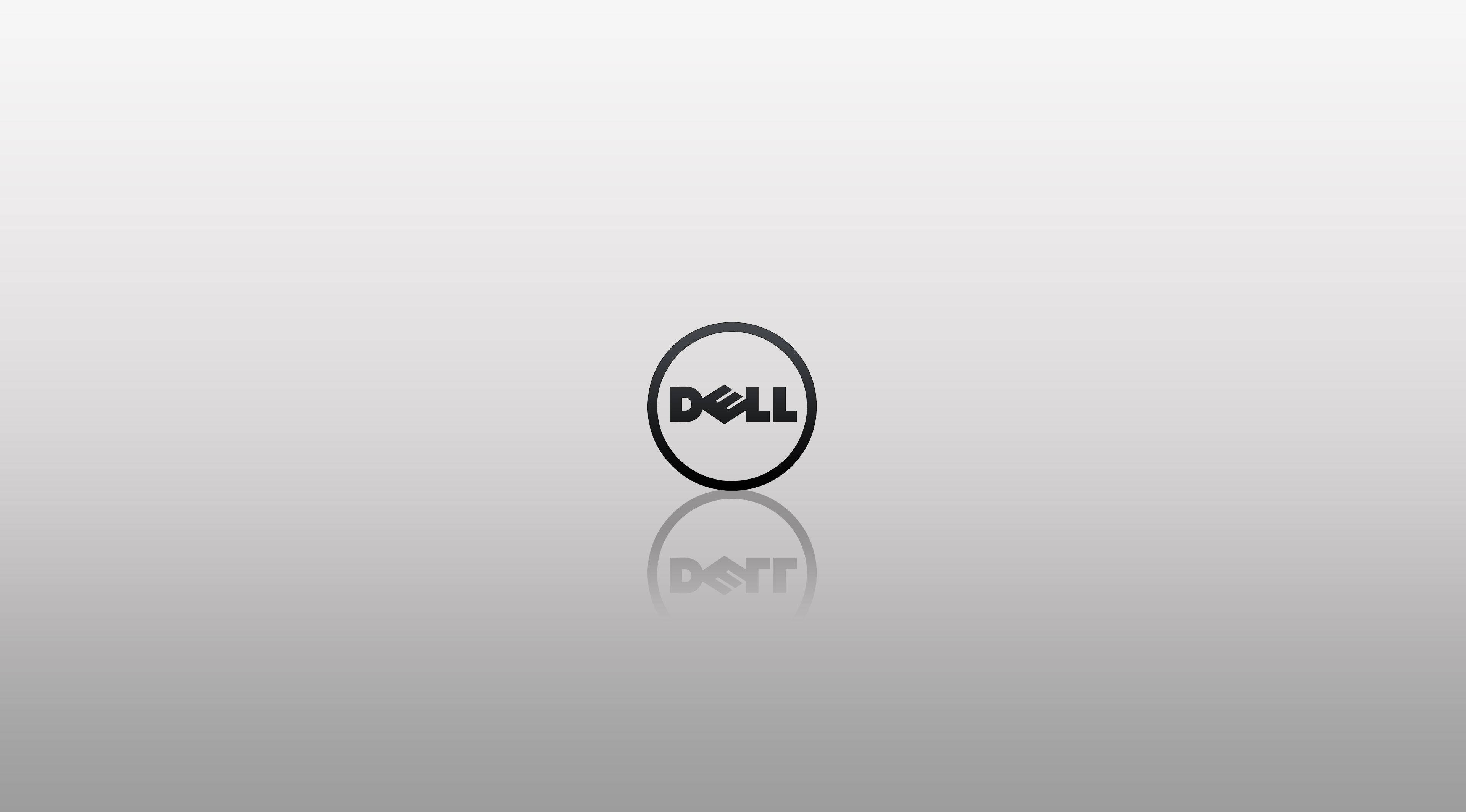 Dell 桌布 壁紙 — 一個極簡的Dell標誌居中在漸變灰色背景上，下方有微妙的倒影。