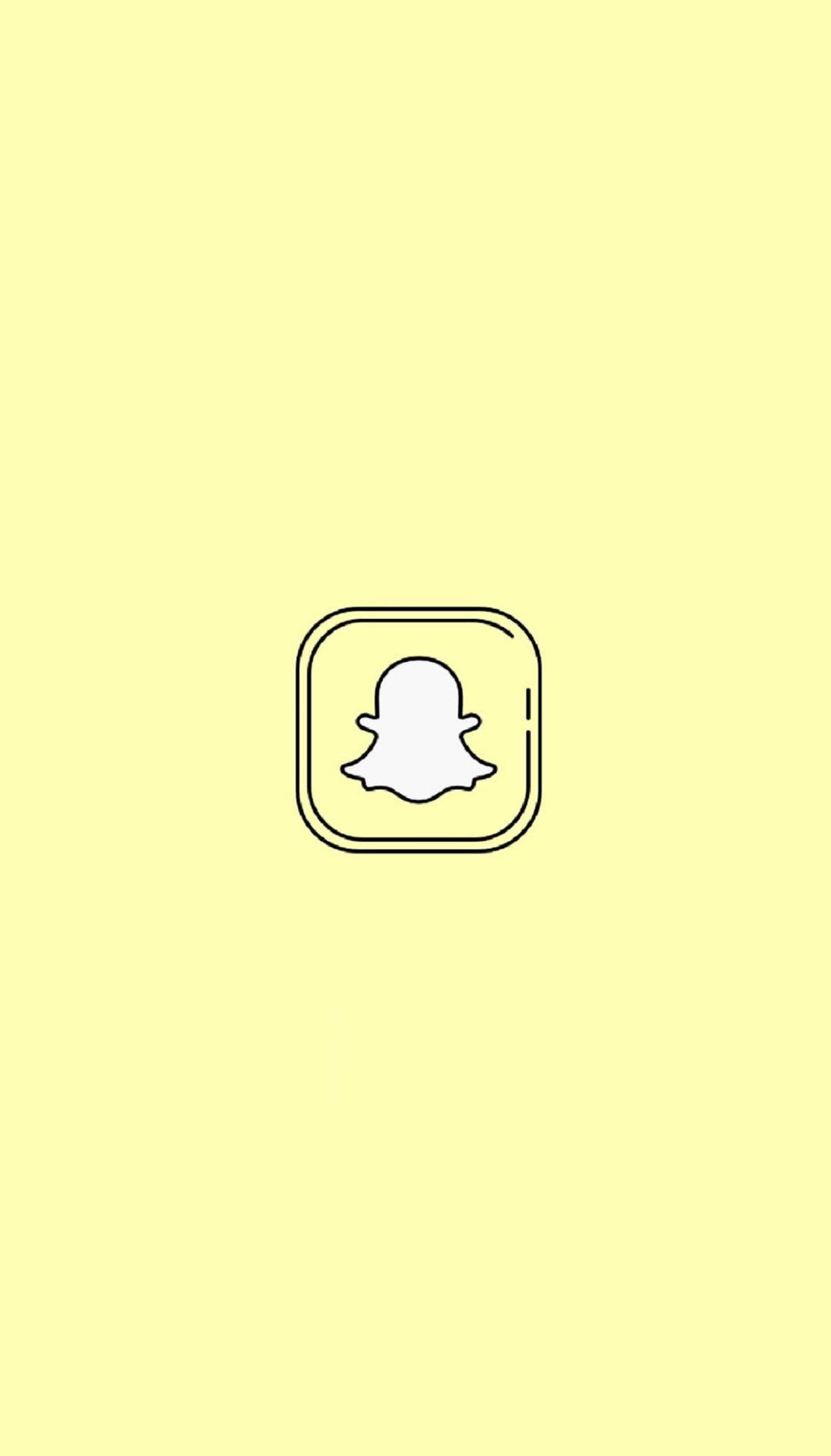 Snapchat 桌布 壁紙 — 一個極簡的Snapchat標誌圖示，居中於淺黃色背景上，帶有細黑色輪廓。