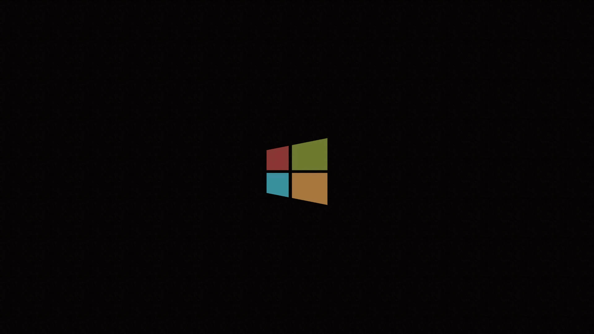 Windows 10 桌布 壁紙 — 一個極簡的Windows標誌，四個彩色方塊居中在純黑色背景上。