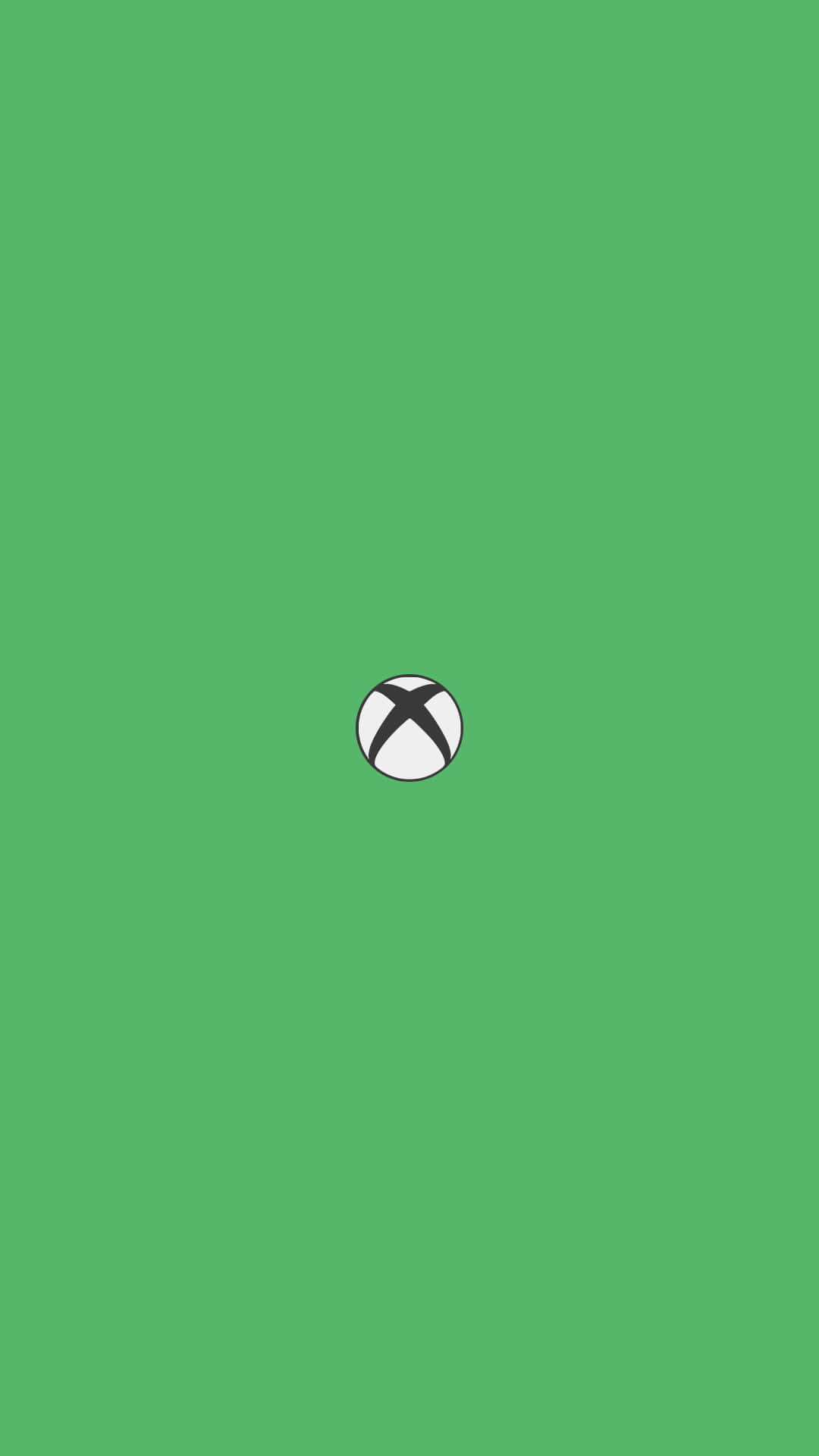 Green Minimalistic 桌布 壁紙 — 一個極簡的Xbox標誌，居中放置在純綠色背景上。