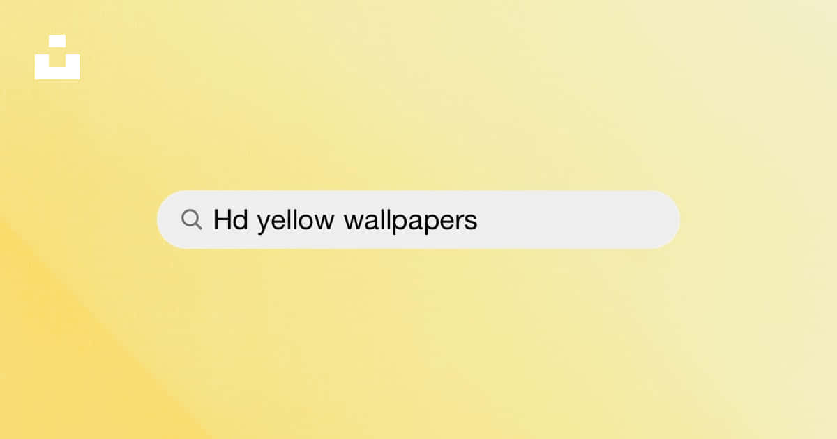 Retro Yellow 桌布 壁紙 — 一個極簡的搜尋欄，中央顯示 'Hd yellow wallpapers' 文字，背景為柔和的黃色漸層。