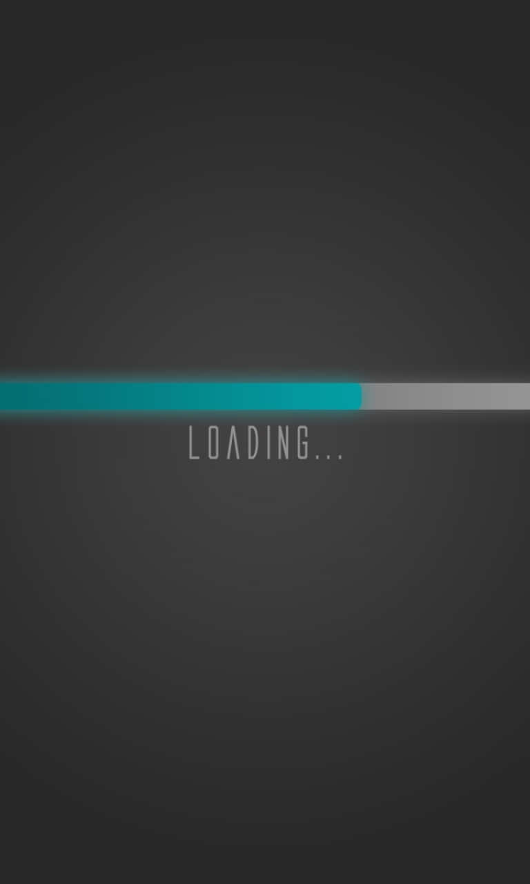 Loading 桌布 壁紙 — 一個極簡的數位載入畫面，在深灰色漸層背景上有一個青綠色的進度條。