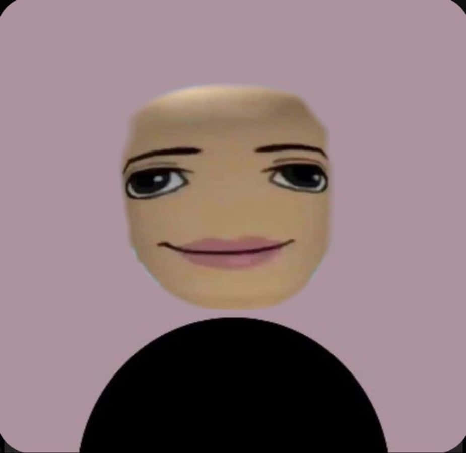 Roblox 女孩 桌布 壁紙 — 一個極簡的數位頭像，光頭，溫柔微笑，背景是柔和的薰衣草色。