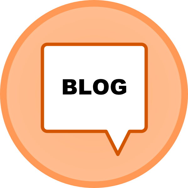 blog 桌布 壁紙 — 一個極簡的橙色圓形圖示，帶有白色對話框，內含粗體黑色文字BLOG。