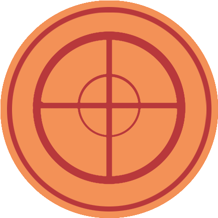 Tf2 Logo 桌布 壁紙 — 一個極簡的橙色圓形靶心，帶有深紅色的同心圓環和十字準線。