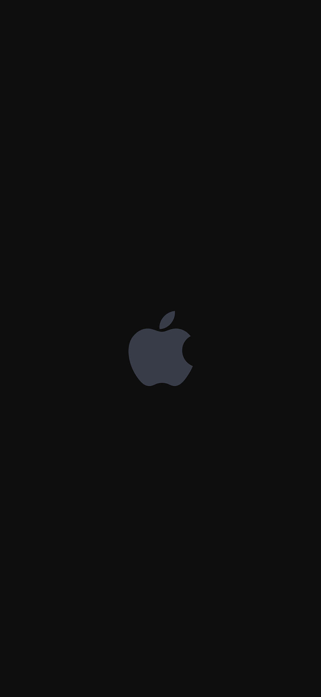 Black Apple Logo 桌布 壁紙 — 一個極簡的深灰色Apple標誌居中在純黑色背景上。