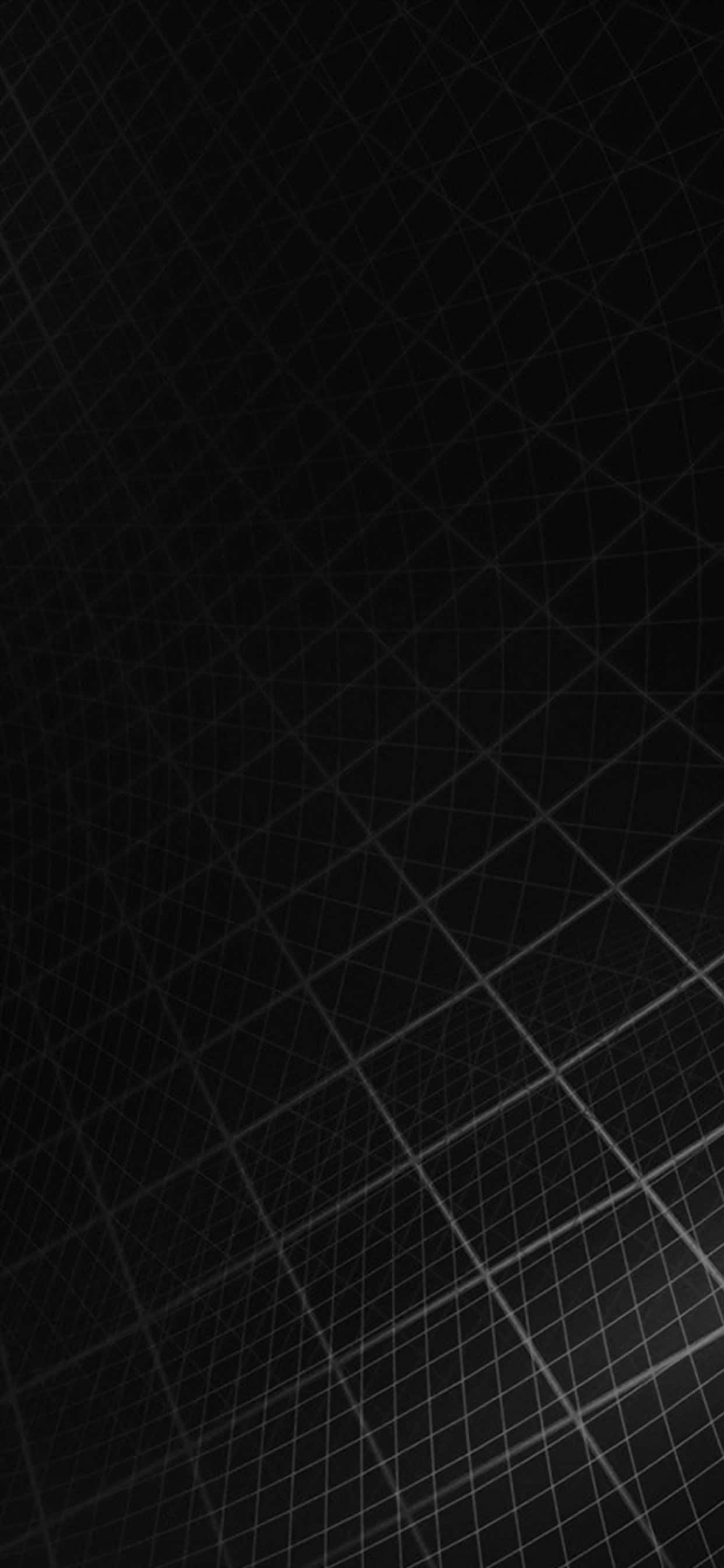 White Grid 桌布 壁紙 — 一個極簡的深色網格圖案，帶有微弱的白色線條在黑色背景上對角匯聚。