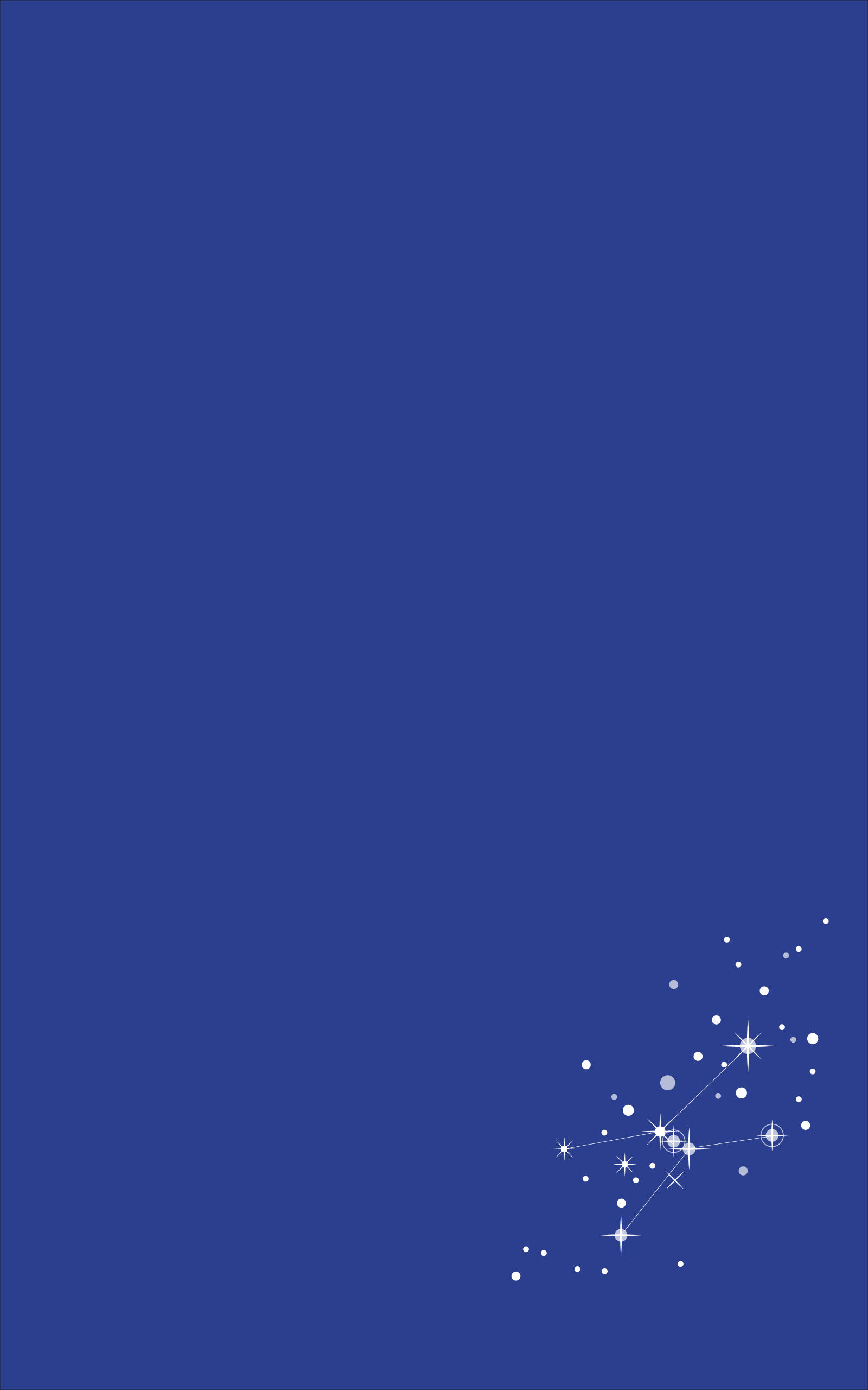 Minimalist iPad 桌布 壁紙 — 一個極簡的深藍色背景，右下角有白色星星組成的星座。