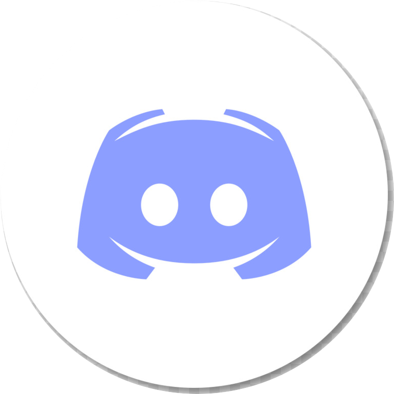 Discord 桌布 壁紙 — 一個極簡的淺藍色Discord標誌圖示，居中放置在帶有柔和陰影的白色圓形背景上。