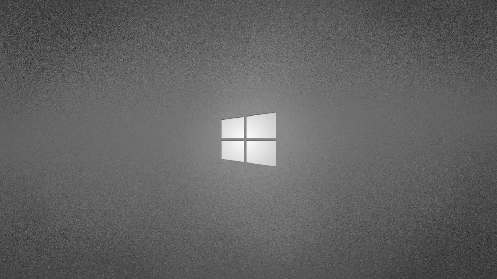 Windows標誌在灰色漸變背景上柔和發光 — 純色動圖 壁紙