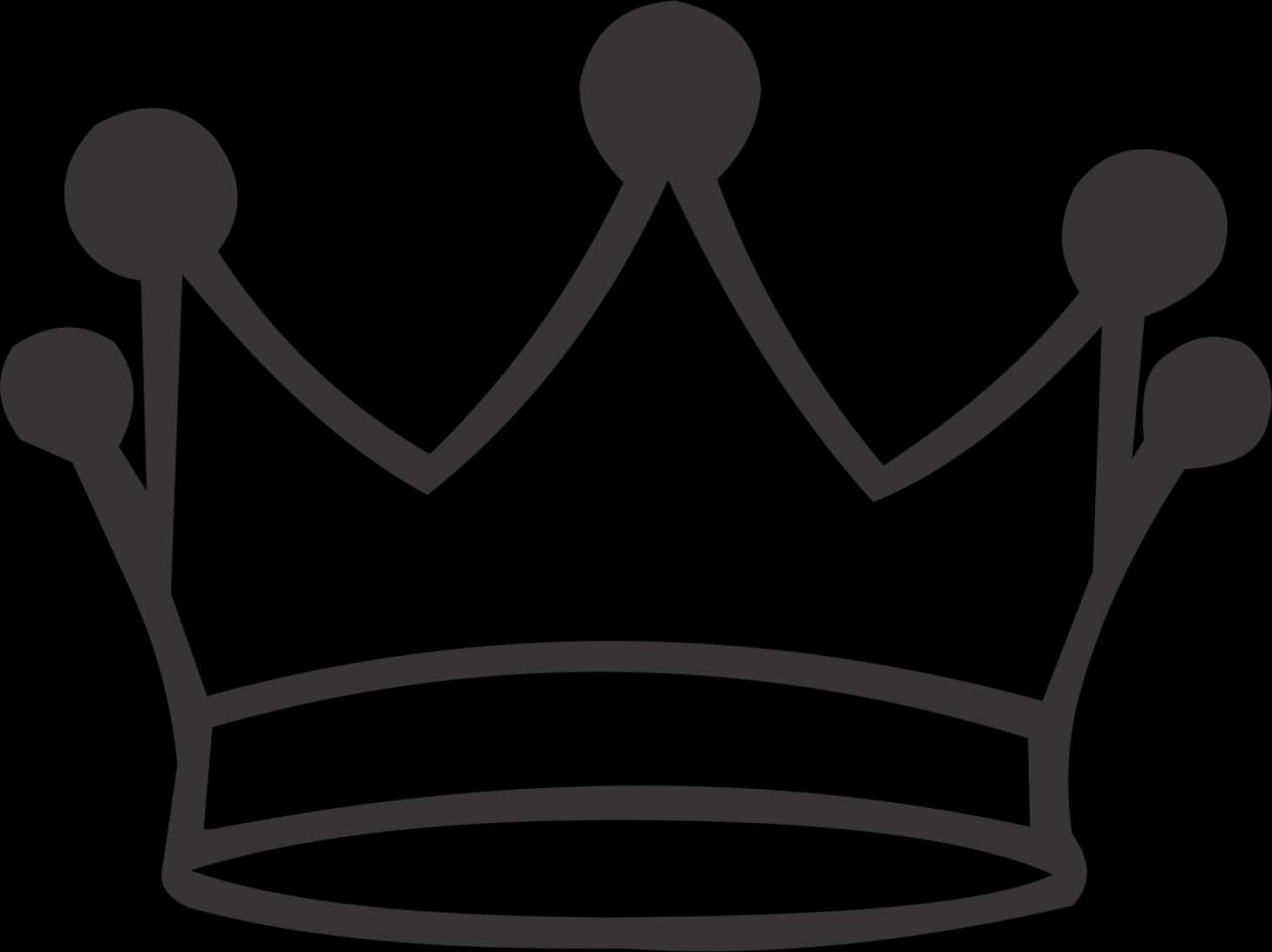 Black Crown 桌布 壁紙 — 一個極簡的灰色皇冠剪影在純黑色背景上突出顯示。