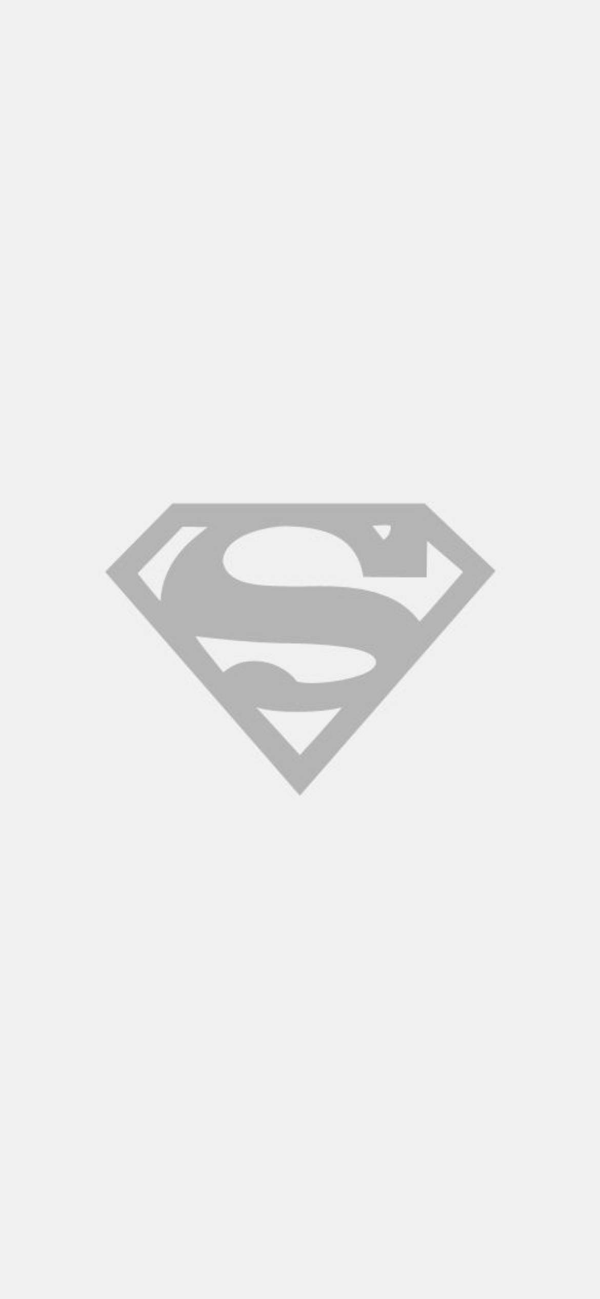 superman symbol iPhone 桌布 壁紙 — 一個極簡的灰色超人標誌，居中在純淺灰色背景上。