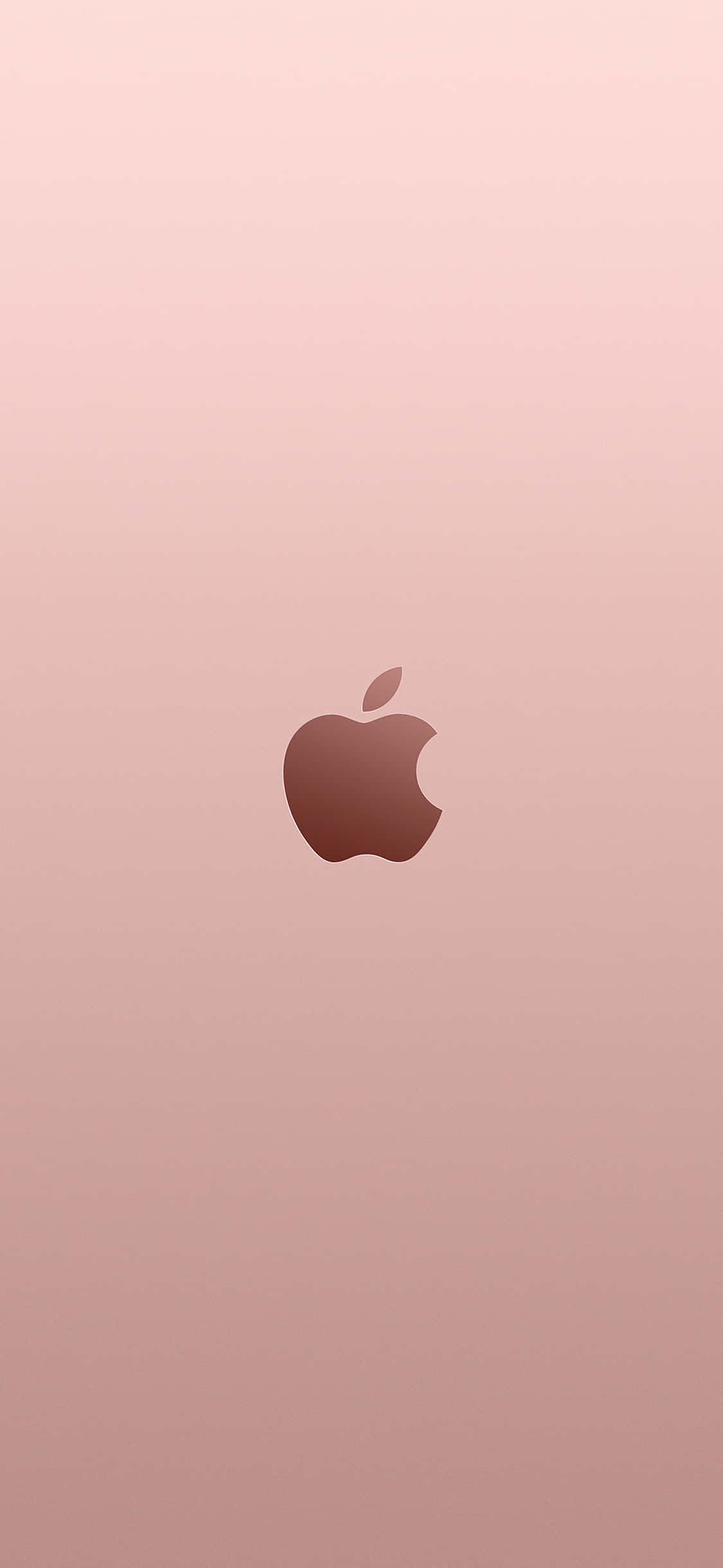 桌布 壁紙 — 一個極簡的玫瑰金漸變背景，中央有一個帶咬痕的Apple標誌。