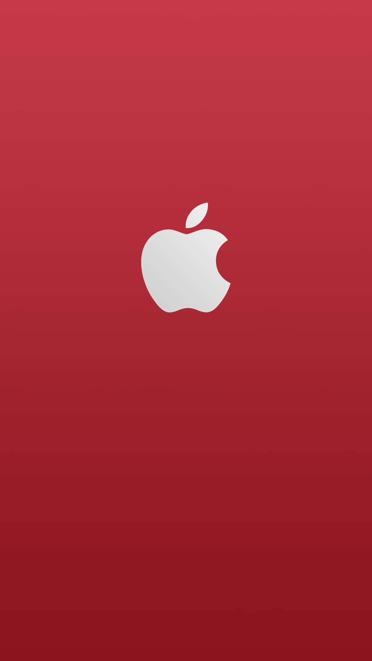 紅色 iPhone 桌布 壁紙 — 一個極簡的白色Apple標誌，居中放置在漸變紅色背景上。