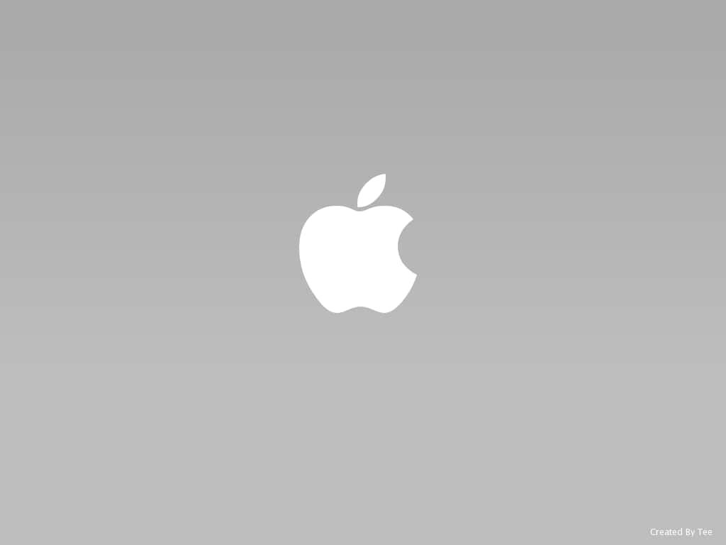 iPhone X Apple Logo 桌布 壁紙 — 一個極簡的白色Apple標誌，居中放置在柔和的灰色漸變背景上。