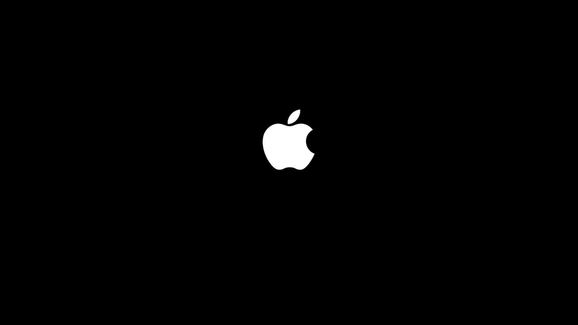 黑色 桌布 壁紙 — 一個極簡的白色Apple標誌居中於純黑色背景上。