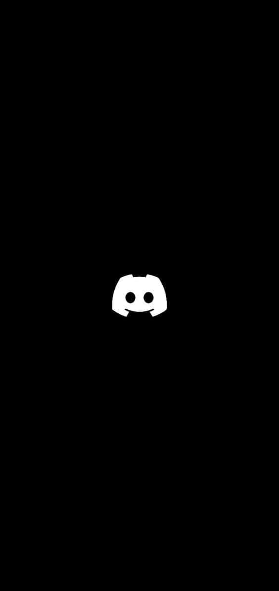 Discord 桌布 壁紙 — 一個極簡的白色Discord標誌，居中放置在純黑色背景上。