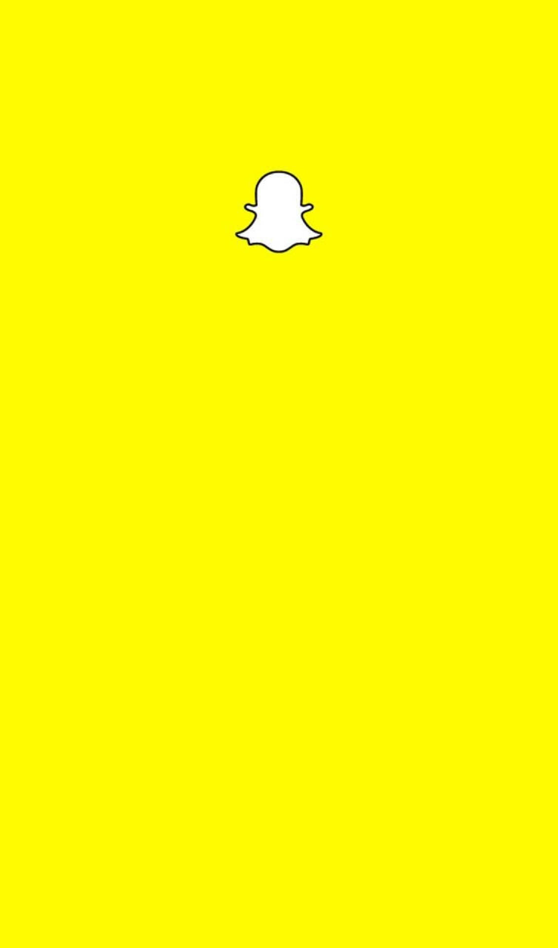 Snapchat 桌布 壁紙 — 一個極簡的白色Snapchat鬼魂標誌，居中在純亮黃色背景上。
